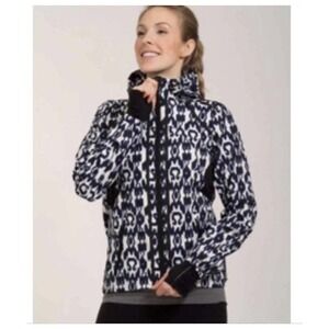 LULULEMON Downtime Sprinkler IKAT Hooded Vented Jacket RARE Print - Size 4